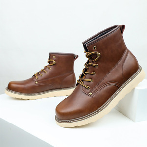 Men's Oversized <b>Boots</b> Men's <b>Work</b> <b>Boots</b> Men's Outdoor <b>Boots</b> British Style Genuine <b>Leather</b> American Style Fashionable - Product Image 4