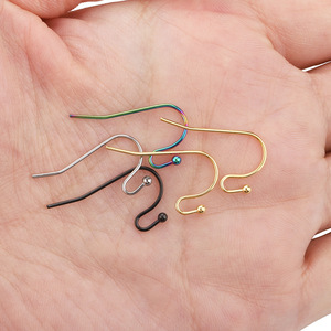 Crochets d'oreille perlés en acier inoxydable, or 18 carats, or rose, noir, couleur arc-en-ciel, pour la fabrication de boucles d'oreilles, apprêts de bijoux unisexes, forme goutte U - Product Image 2