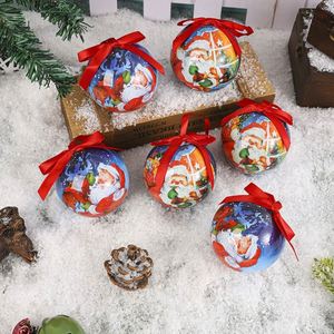Ensemble de 12 boules de Noël décoratives en mousse imprimées et peintes avec Père Noël, décorations d'arbre, pendentifs - Product Image 1