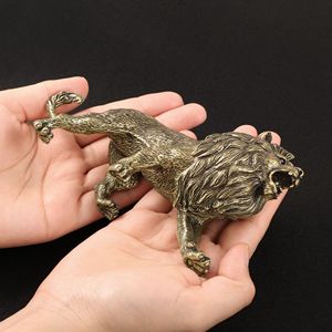 Artigianato in bronzo, re della prateria, grande leone, ornamenti in ottone, decorazioni per la casa - Product Image 1
