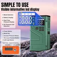 Démarreur de batterie de voiture 12V 8000 mAh, mini batterie externe portable, moniteur de pression des pneus numérique, gonfleur, compresseur d'air, charge rapide