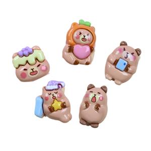 Mignon Dauphin Capibara Mode Résine Charmes Visage Lumineux pour DIY Crème Colle Téléphone Cas Réfrigérateur Autocollant Décoration Lucite - Product Image 3