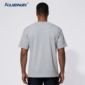T-shirt Kuenzi con Logo Personalizzato, <span class=keywords><strong>52</strong></span>% Cotone 48% Poliestere, 220GSM, Traspirante, Stile Vintage Patchwork, Streetwear per <span class=keywords><strong>Uomo</strong></span> - Product Image 3