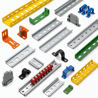 Support de fixation pour chemin de câbles sur rail DIN en tôle estampée sur mesure, embout de fin de course, coloré (jaune, vert, orange), fabrication OEM
