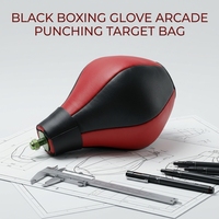Sac de frappe en PU rouge et noir pour machine de jeu d'arcade de test de force de boxe, pochette de remplacement pour cible