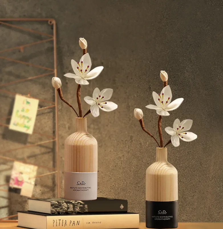 Decoração de luxo para casa e escritório, nova fragrância, óleo essencial natural, seco, vara, garrafa de vidro, difusor de palhetas