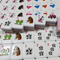 Jeu de Mahjong Américain en Acrylique 160 Tuiles Personnalisées Motif Cactus Cheval Guitare Tuiles de Mahjong en Acrylique Brillant Jeu de Table Vente en Gros