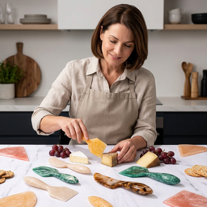 Marble <b>Cheese</b> <b>Knife</b> <b>Set</b> with Resin Handle Durable <b>Cheese</b> Tools for Food Contact - Product Image 2