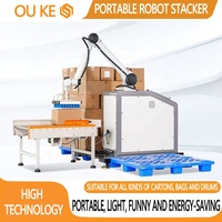 Apilador automático de robots industriales personalizable que adopta un nuevo controlador programable central para el apilamiento de cajas.