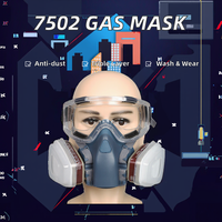 Masque à gaz demi-visage réutilisable en silicone 7502 avec lunettes de sécurité et cartouche