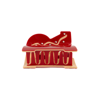 CANYUAN-Pince à cheveux rouge avec double couche, 7cm, lettre R, incrusté de strass, acétate, vente en gros