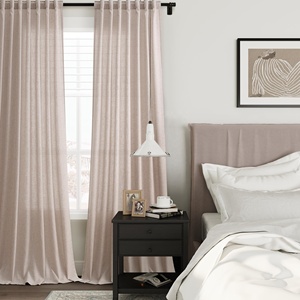 Cortina de <span class=keywords><strong>ventana</strong></span> semitransparente bohemia de granja moderna neutra, cortinas largas para puerta <span class=keywords><strong>corredera</strong></span> para sala de estar con función de filtrado de luz - Product Image 4