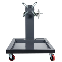 Support de réparation de moteur en acier à haute teneur en carbone à tube carré épaissi, rotatif à 360 degrés, à commande manuelle, avec rangement pour pièces et huile