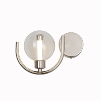 Lampe murale LED d'intérieur de luxe en fer et verre, blanc chaud 3000K, garantie 2 ans, commande par interrupteur, abat-jour contemporain minimaliste