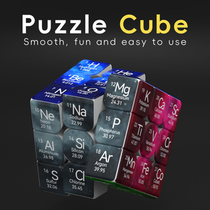 Cubo mágico de elementos químicos 3x3 versión en inglés estilo A (NO.1-54) material didáctico cubos acrílicos personalizados de 6 caras - Product Image 3