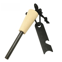 Kit de survie allume-feu à silex comprenant un grattoir à tige ferro de boussole Paracord pour un camping pratique
