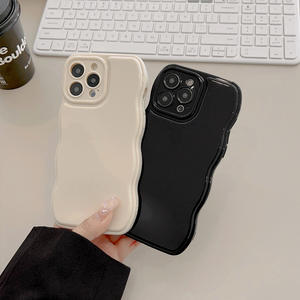 Funda para iPhone 16, 17 Pro Max, 13, 12, 15, 11, de color sólido, con amortiguación de aire, de silicona, simple, con borde ondulado. - Product Image 3