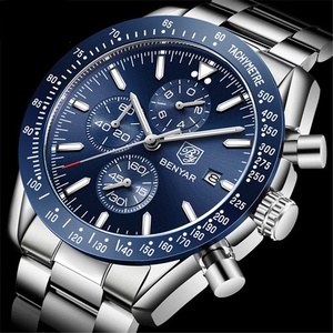 Nuevo Reloj de Pulsera Cronógrafo de Cuarzo para Hombre, Moderno, Correa de Acero Inoxidable de Alta Calidad, Multifuncional, Resistente al Agua, con Calendario - Product Image 1