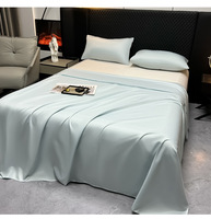 Drap plat doux et agréable pour la peau, drap-housse à poches profondes entièrement enveloppant, ensembles de draps de lit rafraîchissants en soie glacée pour l'été, pour la maison