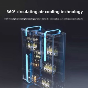 Réfrigérateur vertical sans givre pour boissons, double porte vitrée, éclairage LED, vitrine de présentation de boissons pour supermarché - Product Image 4