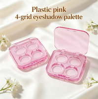 Plastik-Palette in Rosa mit 4 Fächern für Lidschatten, 2g*4 8g, Individueller Aufdruck auf der Hülle, Leere Lidschatten-Palette, Concealer-Palette