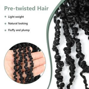 Yanky Twist Crochet Hair, Fluffy Spring Mini Twist Passion Twist Crochet Trenzado de cabello - Product Image 3
