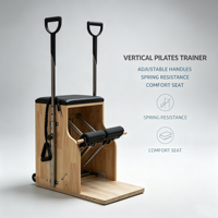 Chaise Wunda MJD M401A en chêne - Équipement de studio de Pilates multifonctionnel, sûr et réglable, garantie 5 ans, santé et mise en forme du corps