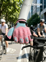 Sarung Tangan Berkuda Premium Warna Pink, Perlindungan Knuckle Keras, Perlindungan UV, Kain Anti-Selip, Setengah Jari, Tali Pengikat yang Dapat Disesuaikan, Untuk Gym dan Aktivitas Luar Ruangan