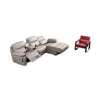Canapé inclinable d'angle moderne en forme de L Table basse Mobilier de maison avec rangement et porte-gobelets Canapés fonctionnels pour le salon