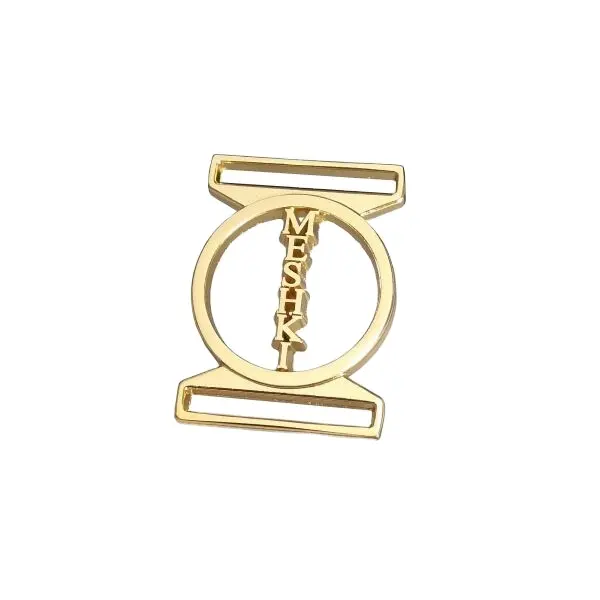 Custom design swimwear accessories metal gold buckles engraving logo branded slider clasps for bikini