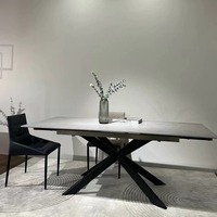 Meubles de salle à manger italiens modernes, table à manger extensible en pierre frittée, 8 chaises, design extensible pour la maison, l'hôtel, l'entrepôt