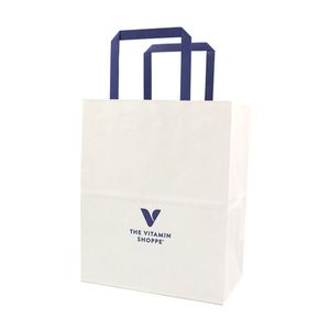 Sacs en papier kraft écologiques pour boutique, personnalisables avec votre propre logo, avec poignée plate, vente en gros - Product Image 2