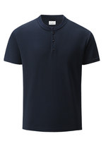 T-shirt Homme Col Henry Style Old Money Manches Courtes Maille Gaufrée Respirant Uni Coupe Décontractée Séchage Rapide Décontracté 100% Coton