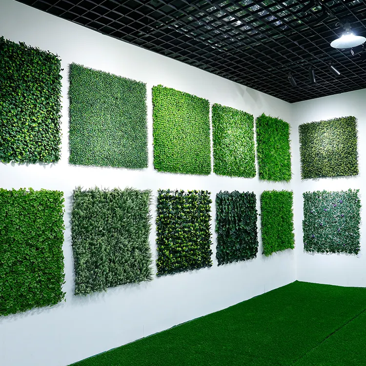 Mur vert d'intérieur et vertical pour centre commercial, plante artificielle décorative, pour l'intérieur et l'extérieur