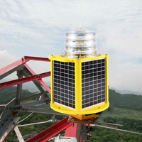 Lanternes marines à énergie solaire à LED, lampes d'avertissement nautiques d'intensité moyenne, balise flash rouge, lumière d'obstacle pour l'aviation