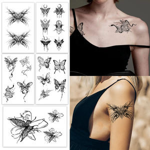 WB 5 fogli/borsa <span class=keywords><strong>farfalla</strong></span> lunga durata <span class=keywords><strong>tatuaggio</strong></span> adesivi di bellezza <span class=keywords><strong>fiore</strong></span> eco-friendly impermeabile corpo temporaneo effimero <span class=keywords><strong>tatuaggio</strong></span> - Product Image 2
