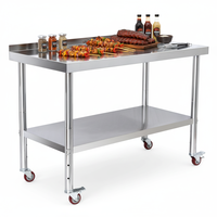 Dernier modèle fabriqué en Chine, prix d'usine : plan de travail en acier inoxydable 304 avec déflecteur, plan de travail pour barbecue extérieur