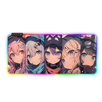 Tapis de souris de jeu RGB personnalisé avec sublimation, logo imprimé, base en caoutchouc antidérapante, LED, écologique, 300x250mm, 2mm d'épaisseur, rectangulaire