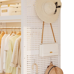 Simple Modern Design Iron Angle Steel Art Storage <b>Shelves</b> <b>Adjustable</b> Rental Room Closet Bedroom Open Checkroom Feature Powder - Product Image 6
