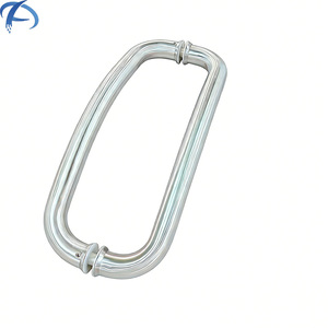Customization Stainless Steel Bathroom Glass <strong>Door</strong> Pull Handle Austin Commercial Hotel Curved Moon Shaped Round Tube <strong>Door</strong> Handle - Product Image 2
