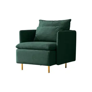 녹색 벨벳 천 패브릭 소파 살롱 의자 가정용 가구 거실 도매 소파 의자