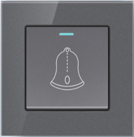 Sonnette musicale tactile en verre trempé de type 86 avec indicateur LED, bouton de sonnette filaire pour hôtel, appartement, villa