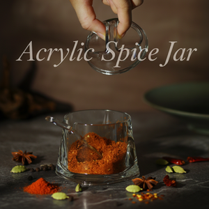 Boîte d'organisation de condiments de cuisine classique de luxe en acrylique transparent, pot <span class=keywords><strong>à</strong></span> <span class=keywords><strong>épices</strong></span> en acrylique transparent avec couvercle et cuillère pour salière - Product Image 1