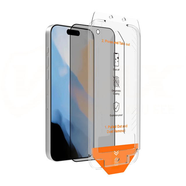 Easy Install Alignment Kit Dust-proof Privacy 2.5D Tempered Glass Screen Protector for iPhone 16 Pro 17 Anti-Spy Full Cover Film