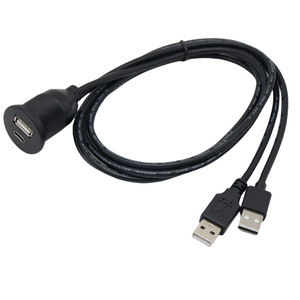 Cable USB 2.0 de doble puerto a prueba de agua, USB a Tipo-C 3.1 para coche, barco, motocicleta, panel de salpicadero, cable de datos - Product Image 1