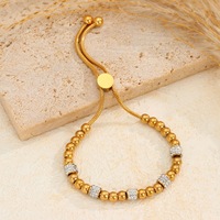 Bracelet ajustable SL511 Oriole Jewelry avec breloque incrustée de zircon, en acier inoxydable plaqué or 18 carats, style classique vintage, cadeau unisexe