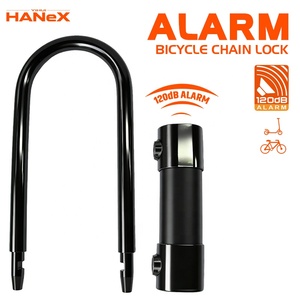 HANEX Nouveau cadenas en U antivol portable pour vélo Alarme en acier en forme de U Cadenas pour vélo de montagne <span class=keywords><strong>Accessoires</strong></span> de vélo - Product Image 6