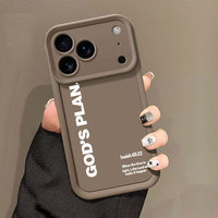 Coque de téléphone portable antichoc en TPU avec motif lettres 'Fashion God Plan' et design 'Ladder Lens' pour iPhone 12 13 14 15 16 17 18 Pro Max