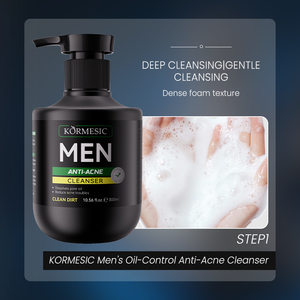 Limpiador facial KORMESIC con certificación Bpom de 300 ml, sin aceite, con ácido salicílico, para piel propensa al acné, con aroma fresco. - Product Image 1