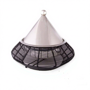 Casseroles en acier inoxydable de finition en métal de fil antique noir servant le pot pour la décoration de vaisselle pour le dîner - Product Image 1